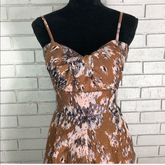 Anthropologie‎ Petersyn Brown Jacquard Jumpsuit - Picture 5 of 8